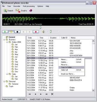 An inexpensive solution for call recording using you voice modem